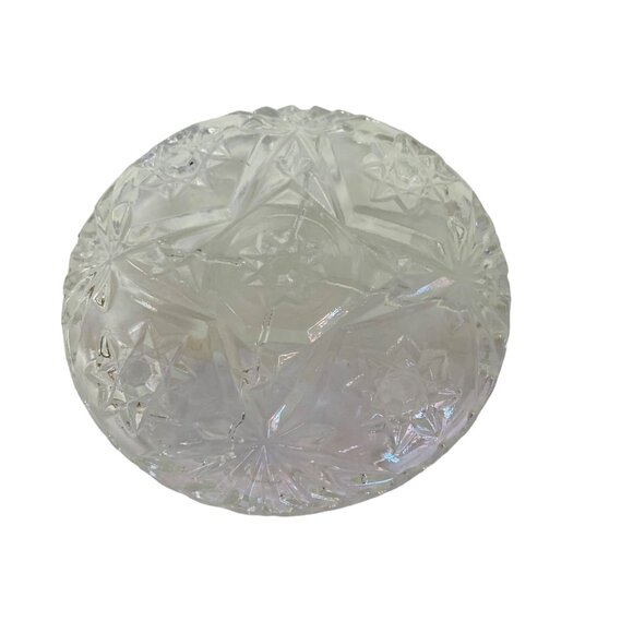 Anchor Hocking Set Of 6 Vintage Pressed Glass Coasters With Star & Floral Patter - Picture 5 of 6